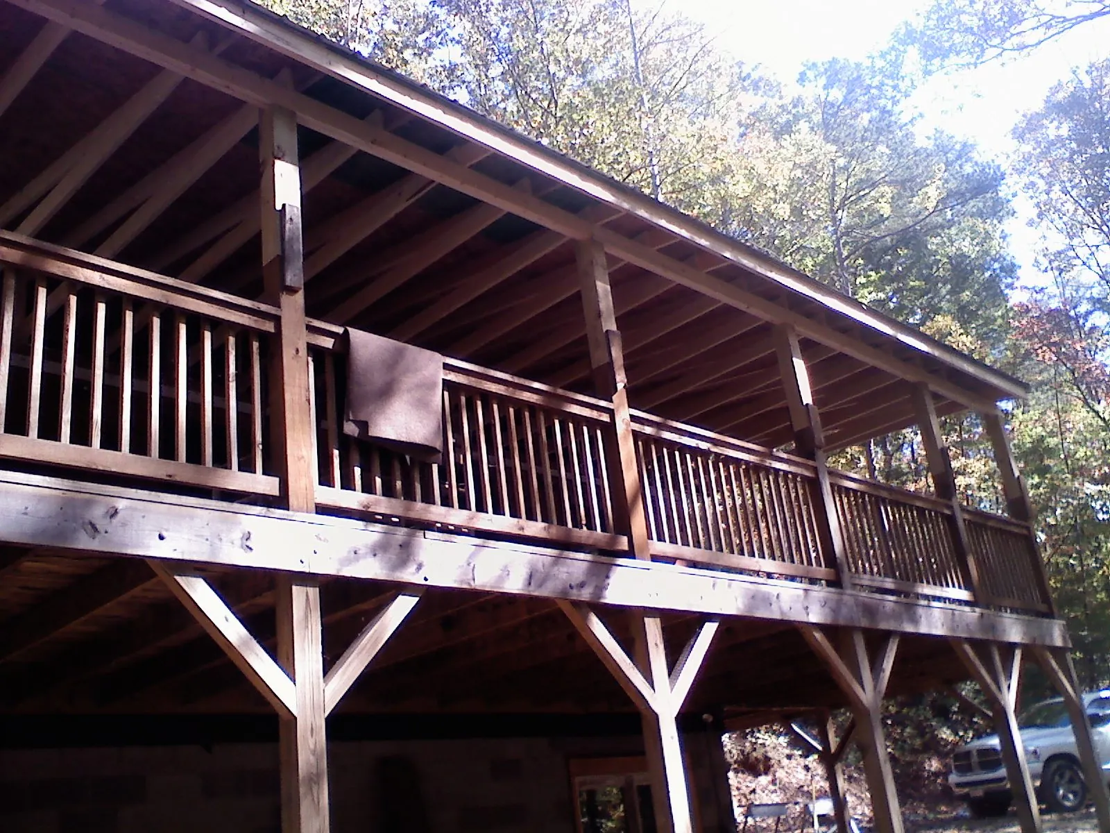 Timber framing under a new elevated porch and deck — Roof Leak Repair in Bradfordwoods by Roofing Brothers